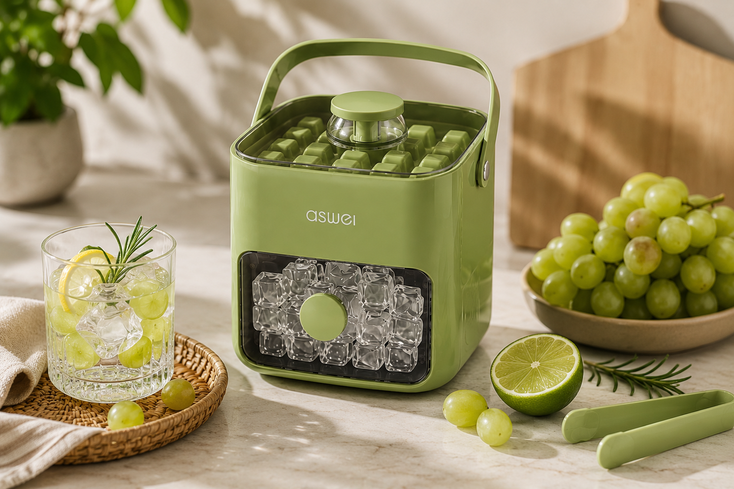 Ice Cube Storage Box with Press Lid